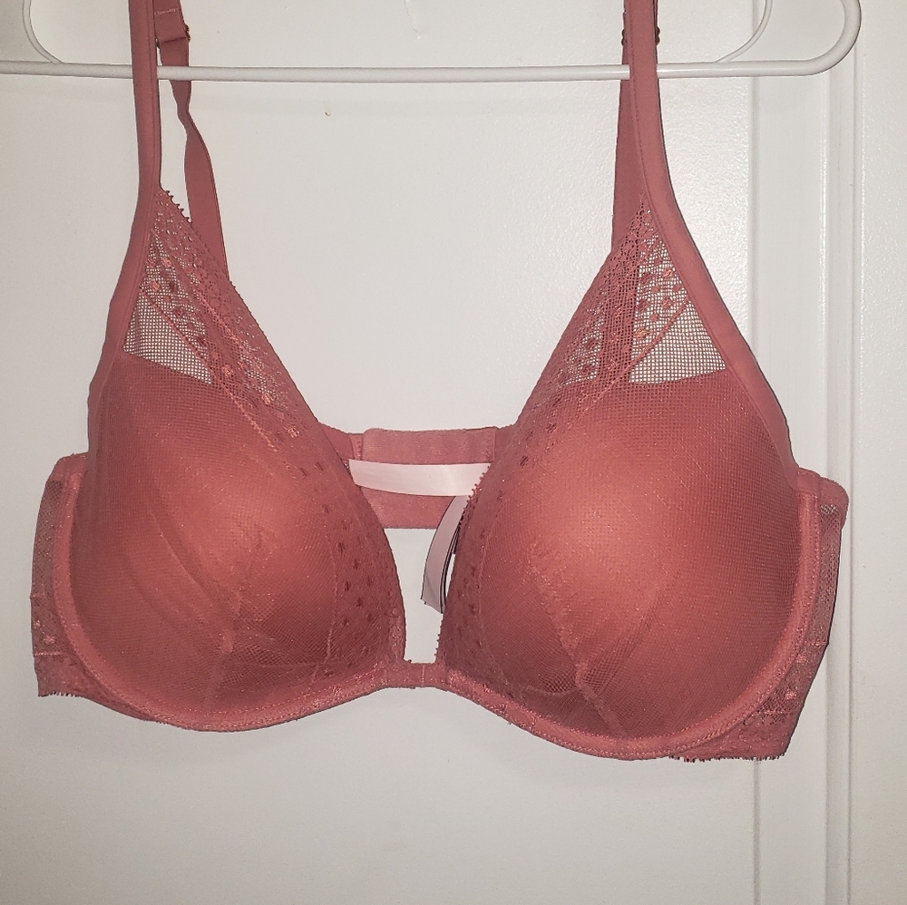 Incredible lightly lined lace plunge bra